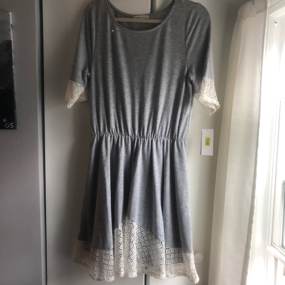 Gray dress with lace